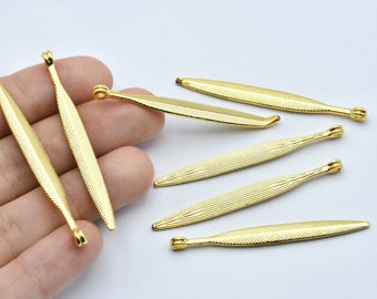 5x56mm 24k Shiny Gold Plated Sword Necklace, Sword Pendant, Sword Charms, Gold Plated Findings, Medieval Charms and Pendants For Mens GLD516