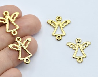 18x20mm Matt Gold Plated Angel Charms, Angel Pendant, Angel Charms, Angel Necklace, Mini Charms, Bracelet Connectors GLD435