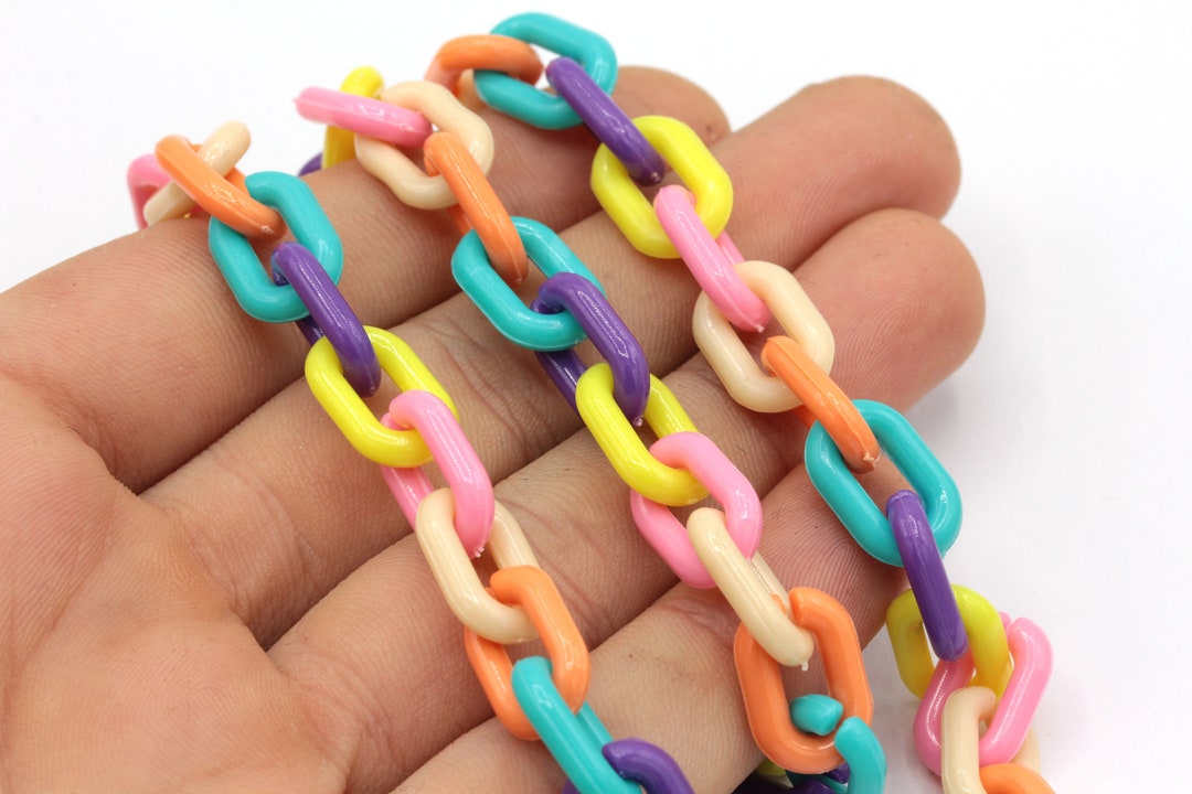 10x14mm Neon Color Link Chains, Colorful Link Chains, Bulk Chains ...