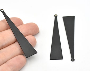 60x13mm Black Plated  Triangle Blanks, Black Triangle Charms, Triangle Earring, Triangle Pendant, Wholesale rbr058
