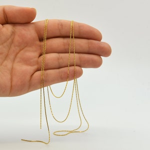 Thin Gold Plated Cable Chain - Necklace - Gold plated Chain Finished Cable Chain Plain Gold Chain