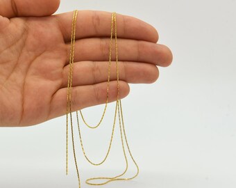Chaîne de câbles plaqués or mince - Collier - Chaîne plaquée or Chaîne de câbles finis Chaîne en or ordinaire Chaîne