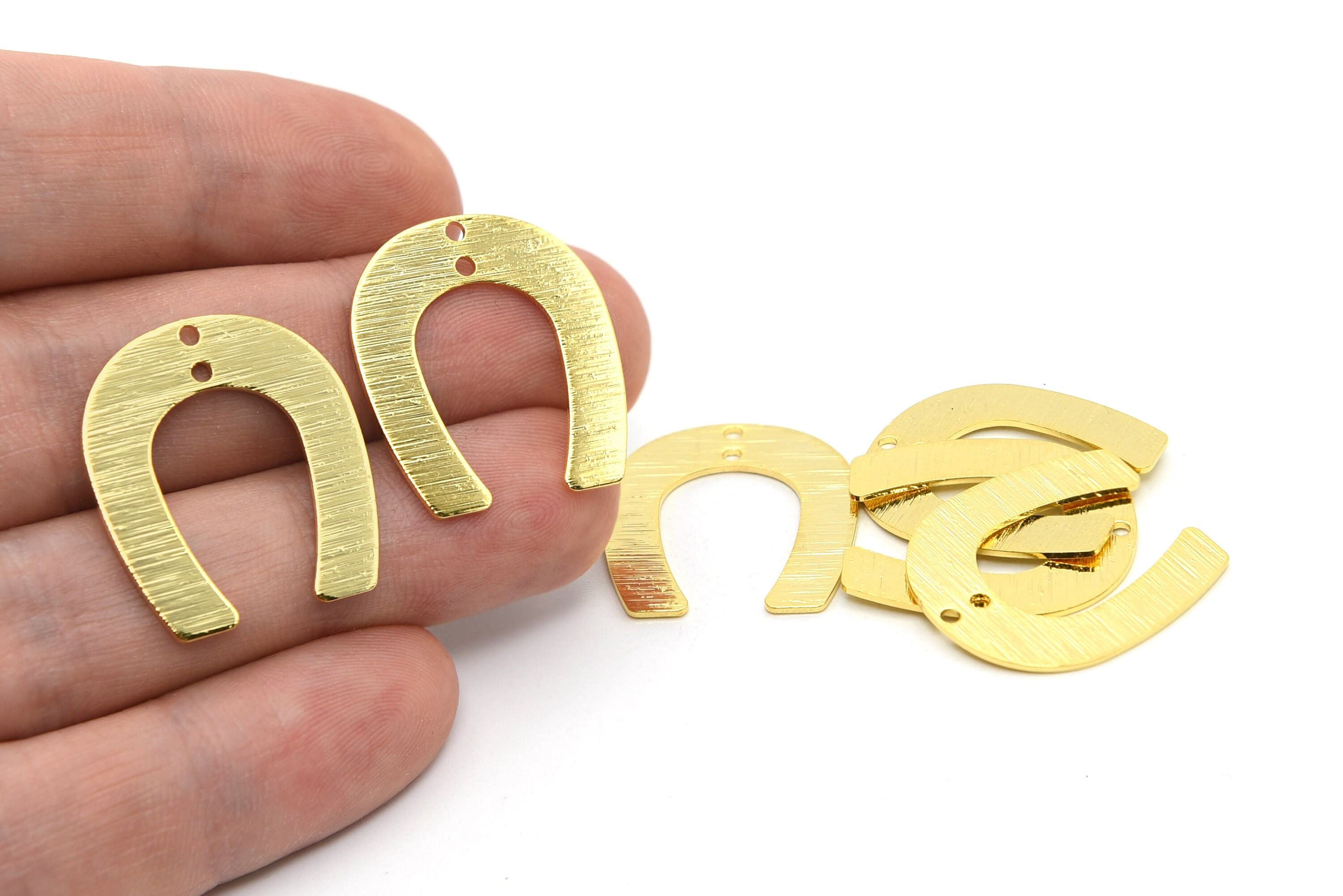 25x22mm 24k glänzend gold vergoldet strukturierte U geformt | Etsy