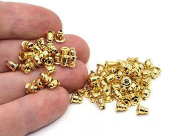 10 Pcs 24k Shiny Gold Plated Earring Backs, Earrings Stop, Clutch Earring Backs, Earring Stoppers, Earrings Findings, Earring Nuts, Whosale