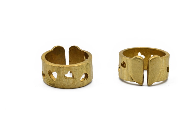 Adjustable Heart Ring Raw brass ring Heart Ring AR133 Jewelry Supplier wholesale ring