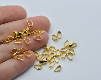 5x7mm Gold Plated Pendant Bail, Charm Pinch Bails, Pendant Connector, Pendant Holder, Pinch Bails, Necklace Findings, Wholesale, JM001