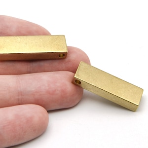 30x10mm Raw Brass Rectangular Prism Charm, Rectangular Charms, Brass Frame Pendant, Rectangular Necklace, Brass Findings, Wholesale, RB529