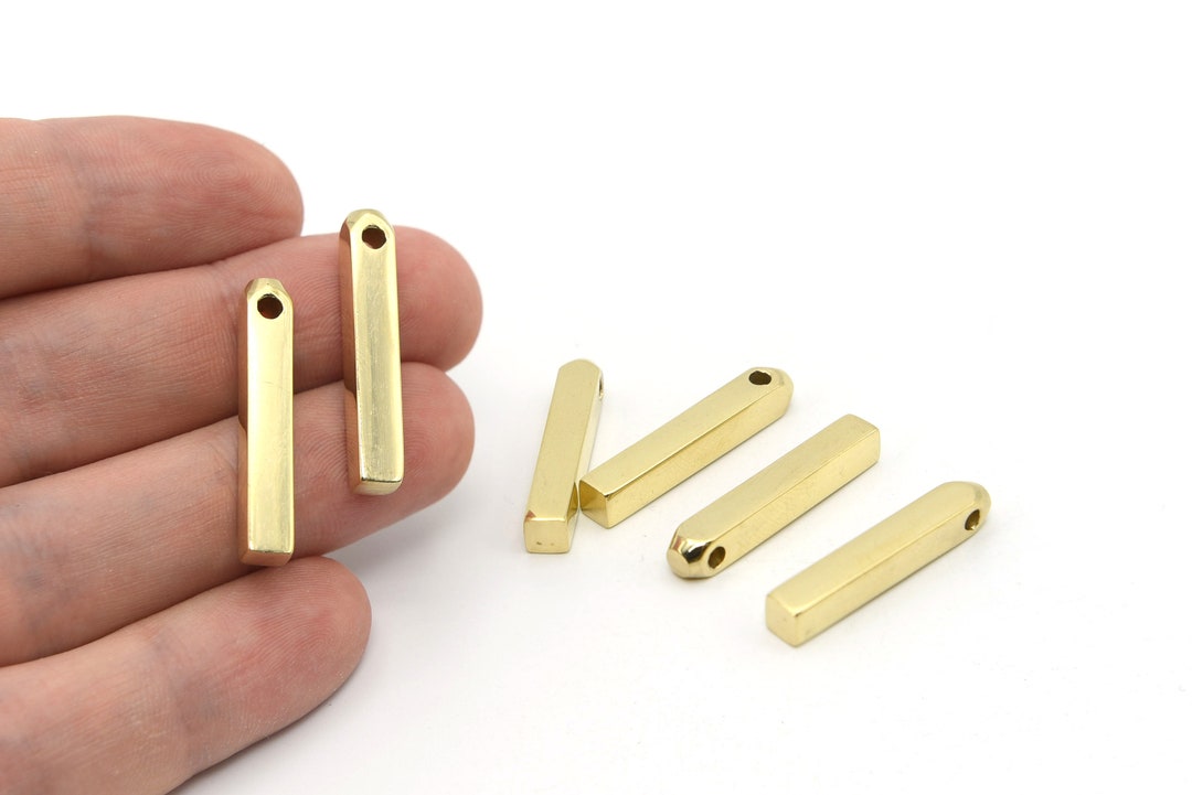 Rectangular Stick Types 5x30mm Raw Brass Rectangular Stick Bar Findings, Brass Flat Stick Charm ...
