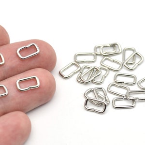 10x6mm Rhodium Plated Jump Rings, Open Jump Rings, Rhodium Plated Rectangle Jump Rings, Jewelry Making, Jewelry Supplies, RBR201