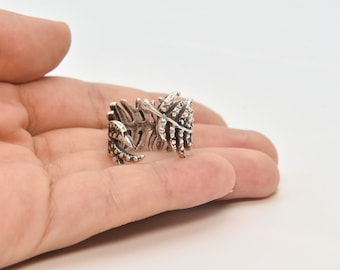 Silver Plated Adjustable Leaf Ring, Silver Rings, Jewelry Ring, Wholesale Ring, Brass Ring Findings, Women Rings, ARS045