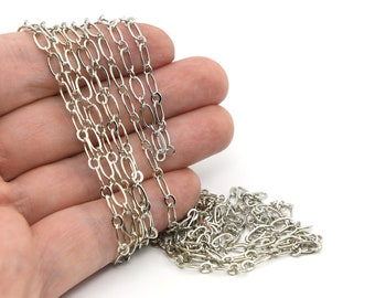 5x9mm Rhodium Plated Oval Chain, Oval Link Chain, Oval Link Necklace Chain, Cable Chain, Soldered Chain, Link Chain, Rhodium Chain, CHN012