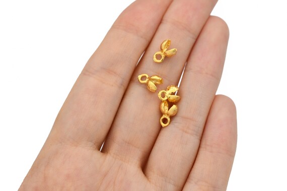 10 Pcs 10mm Rose Gold Crimp Ends Cord End Clam Shell Bead Tip Chain Crimps ROSE671 Rose Gold Plated Findings BCF Ball Chain Connector