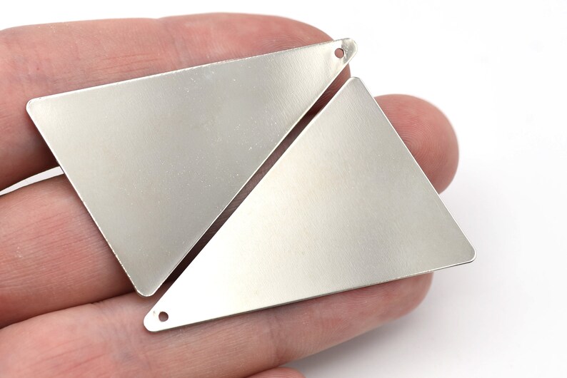 Stamping Blanks Findings 50x33mm Rhodium Plated Triangle Charm Brass Triangle Blanks Rhodium Plated Fan Charms Wholesale RBR191