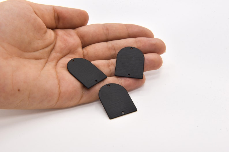 5 Pcs Black Plated Arch D Shaped Charm Connector With A Hole,Earring Connector Findings,D Shaped Pendant Findings,Connectors 21x28mm,RBB196
