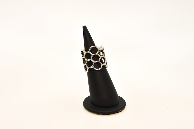Brass Ring Findings Silver Plated Ring Silver Plated Adjustable Honeycomb Ring Brass Ring Wholesale Ring Jewelry Ring ARS084