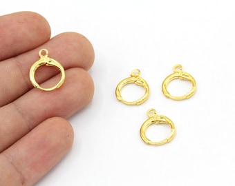 10Pcs 18K Gold Plated Lever Back Hugging Hoop Earring Findings - Jewelry Making DIY Supplies - View #8