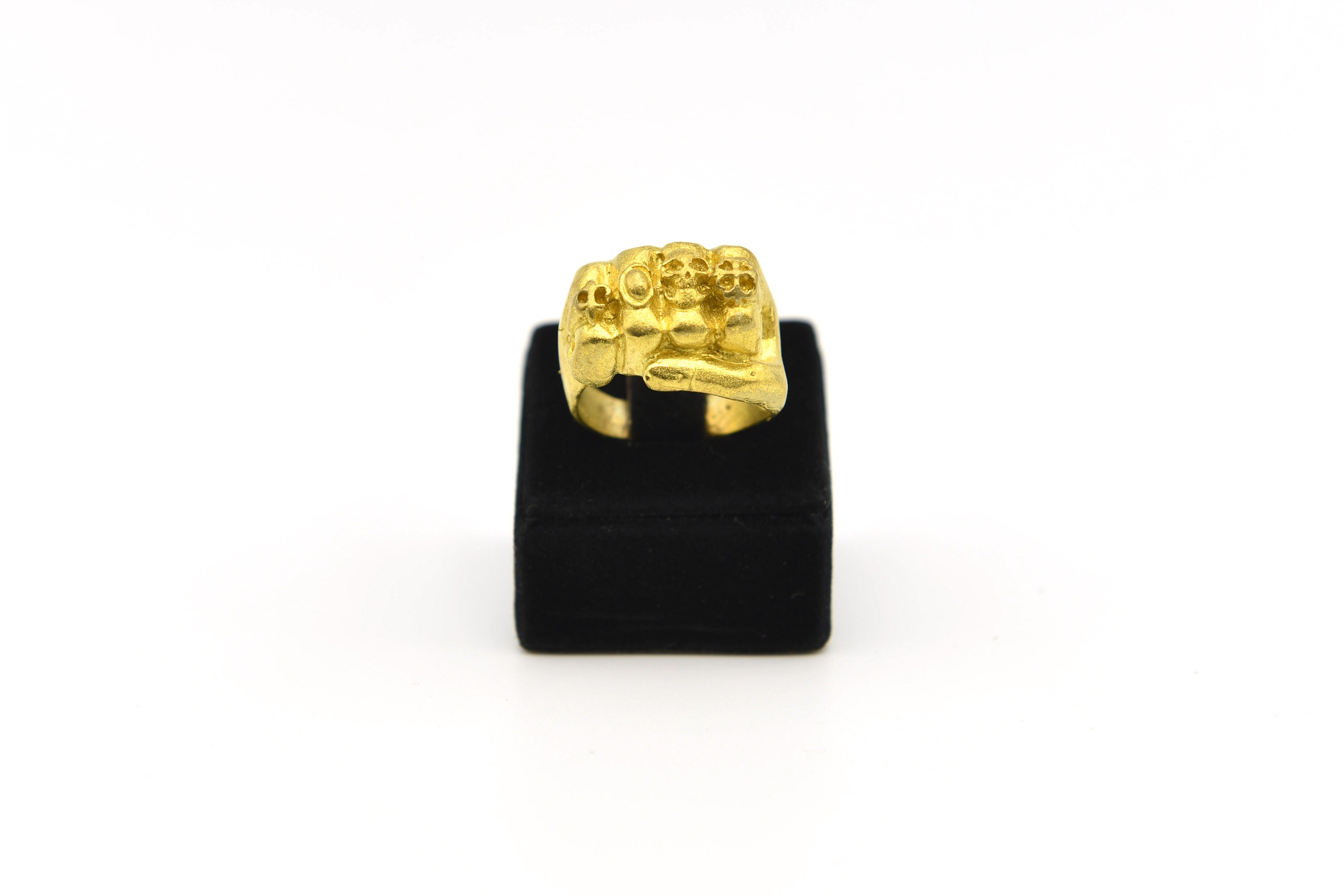 Red Fist Rings Raw Brass Adjustable Domed Fist Ring, Brass Fist Ring, Street Fighter ...