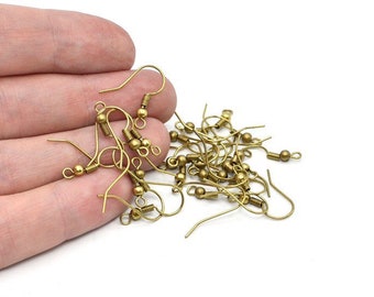 20 Pcs 17mm Raw Brass Earrings Hook, French Hook, Simple Earwire Earring Hook, Ear Wires, Earrings Findings, Brass Findings, Brass, EAG040