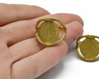 Adjustable Blank Bezel Ring, Raw Brass Ring, Bezel Ring, Wholesale Ring, Mountings, Gold Ring, Brass Ring Findings, Blank Ring, AR562