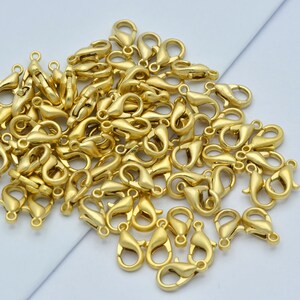 10mm Matt Gold Plated Lobster Clasp, Parrot Clasps, Lobster Clasp For Necklace and Bracelets, Claw Clasp, Gold Plated Findings, JM012