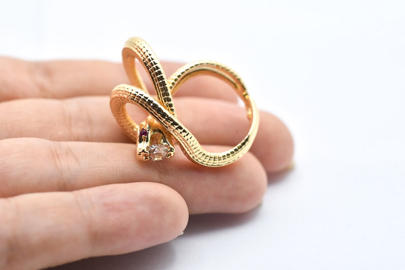 Gift Rings Gold Plated Open Snake Ring Minimalist Ring Dainty Ring Adjustable Animal Ring Wholesale Gold Plated Long Snake Ring