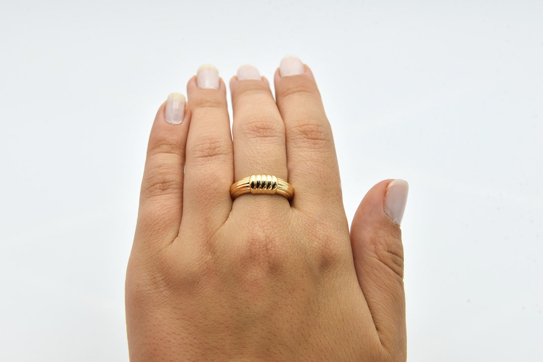 Loop Ring Gold Gold Plated Loop Ring, Gold Plated Knot Detail Ring, Dainty Ring ...
