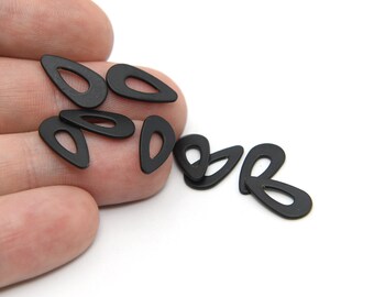 15x8mm Black Plated No Hole Tear Drop Charm, Blank Tear Drop Pendant, Mini Drop Pendant, Drop Charms, Black Plated Findings, RBB