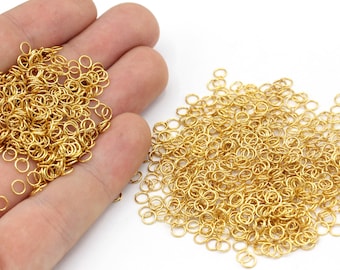 24 Ga 4mm 24k Shiny Gold Plated Jump Ring, Bulk Jump Rings, Open Jump Rings, Tiny Jump Rings, Gold Connector, Wholesale Jump, Jewelry Making
