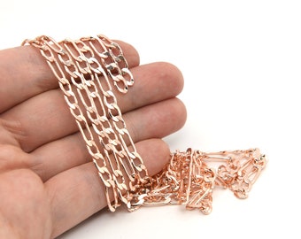 Rose Gold Plated Round Linked Chains, Rose Gold Oval Chains, Oval Rolo Chains, Rose Gold Plated Findings, Wholesale, CHN059