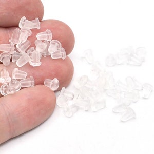 100 fermoirs en silicone pour boucles d'oreilles