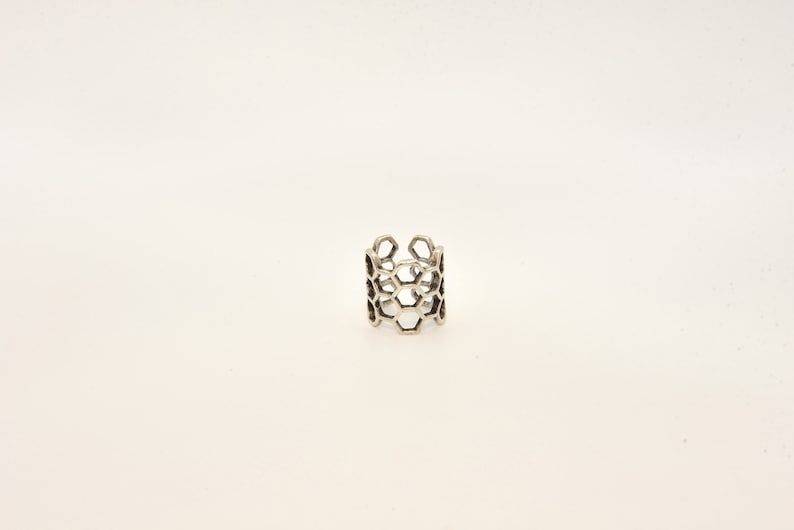 Brass Ring Findings Silver Plated Ring Silver Plated Adjustable Honeycomb Ring Brass Ring Wholesale Ring Jewelry Ring ARS084