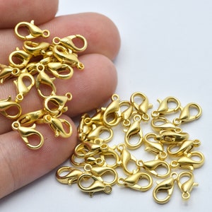 5.5x10mm Matt Gold Plated Lobster Clasp, Parrot Clasps, Lobster Clasp For Necklace and Bracelets, Claw Clasp, Gold Plated Findings, JM012