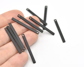 30x2.5mm Black Plated Rectangular Stick Bar Findings, Brass Flat Stick, Brass Findings, Wholesale Jewelry Supplier, RBB261