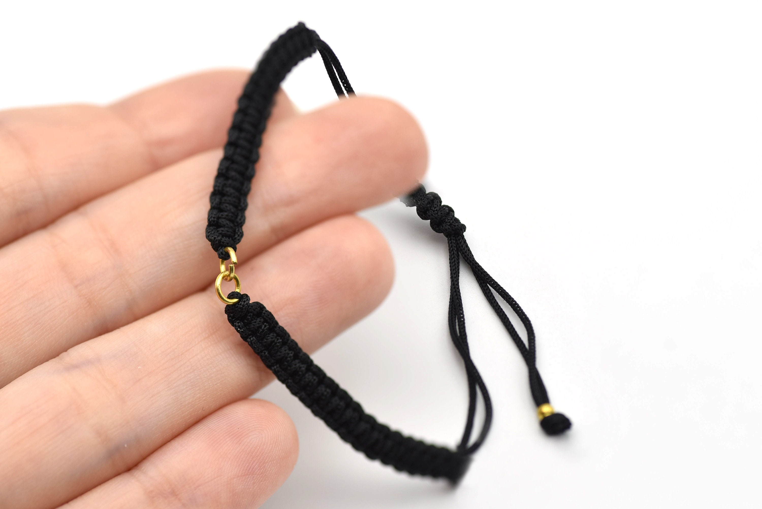 Adjustable Handmade Rope Bracelet, Black Rope Friendship Bracelet, Rope ...