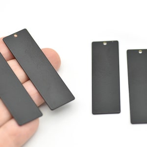 50x15mm Black Plated Rectangular Plate, Black Rectangular Charms, Black Rectangular Pendant, Rectangular Necklace, Wholesale