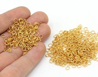 23 Ga 4mm 24k Shiny Gold Plated Jump Ring, Bulk Jump Rings, Open Jump Rings, Tiny Jump Rings, Gold Connector, Wholesale Jump, Jewelry Making