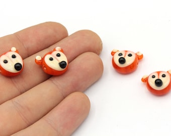 14x16mm Hand Made Murano Glass Fox Beads, Murano Fox Charm, Fox Bracelet Charm, Murano Animal, Murano Glass Findings, Tiny Murano Charms