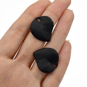 23x25mm Black Leaf, Alloy  Leaf, Patterned Leaf Findings, 2 Pcs
