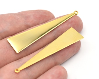 60x13mm 24K Shiny Gold Plated Triangle Blanks, Gold Plated Triangle Charms, Blank Triangle Earring, Triangle Pendant, RBG058