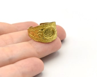 Raw Brass Adjustable Bezel Ring, Brass Bezel Ring, Wholesale Rings, Mountings, Raw Brass Rings, Brass FindingsAR044
