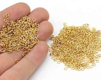 23 Ga 3mm 24k Shiny Gold Plated Jump Ring, Bulk Jump Rings, Open Jump Rings, Tiny Jump Rings, Gold Connector, Wholesale Jump, Jewelry Making