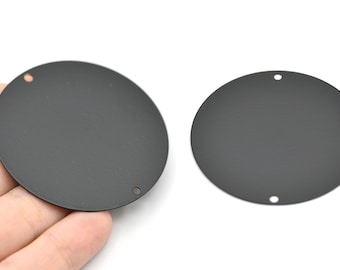 52mm Black Plated Round Charms, Round Disc, Black Plated Coins, Personalized Disc, Medallion, Stamping Tag, Wholesale, Brass Findings,RBB007