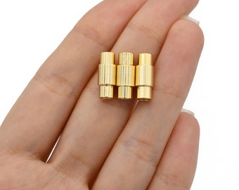 6mm Inner Size Magnetic Clasp,Gold Plated End Caps, Brass Leather End Caps, Leather Magnetic Clasp, Magnetic Closures