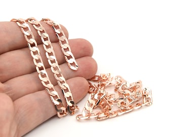 Rose Gold Plated Round Linked Chains, Rose Gold Oval Chains, Oval Rolo Chains, Rose Gold Plated Findings, Wholesale