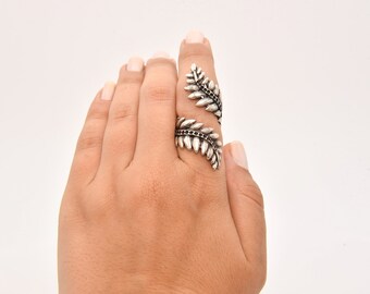 Silver Plated Adjustable Leaf Ring, Silver Rings, Jewelry Ring, Wholesale Ring, Brass Ring Findings, Women Rings, ARS044