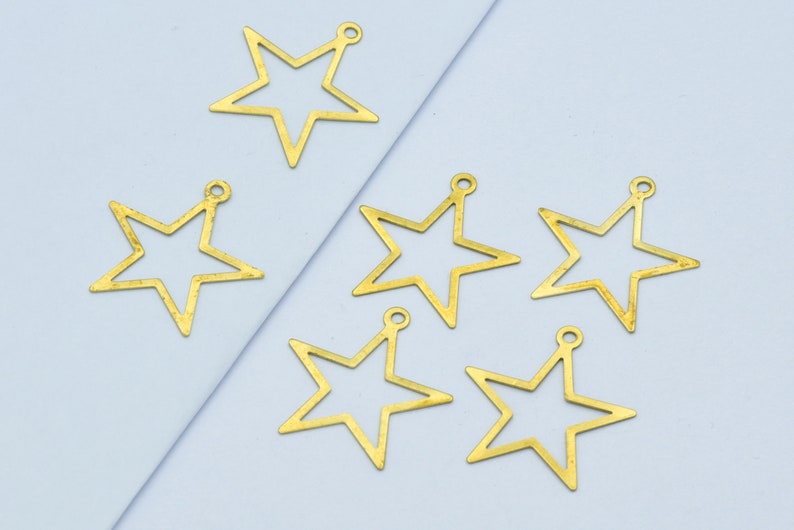 24x22mm Raw Brass Blank Star Charm RB344 Brass Findings Wholesale Star Necklace Stamping Blank Star Pendant Blank Stamping