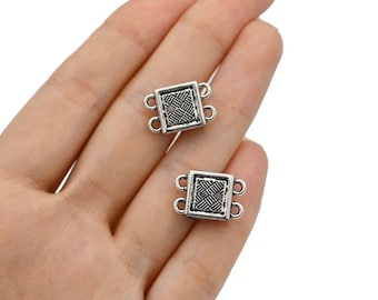 11x17mm Two Loop Connector, Multi Strand Clasps, Magnetic Clasps, Multi Strand Bracelet Clasp, Necklace Clasp, Antique Silver Findings