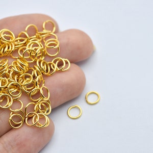 0.80x4mm 24k Shiny Gold Plated Jump Rings, Tiny Jump Rings, Gold Ring Connector, Gold Plated Findings, Wholesale, Jewelry Supplier