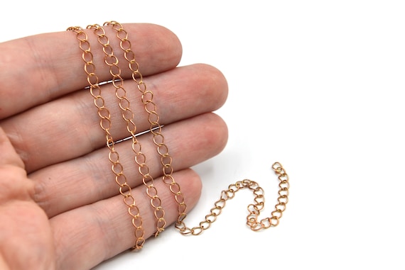 Raw Brass Extender Chain Oval Link 