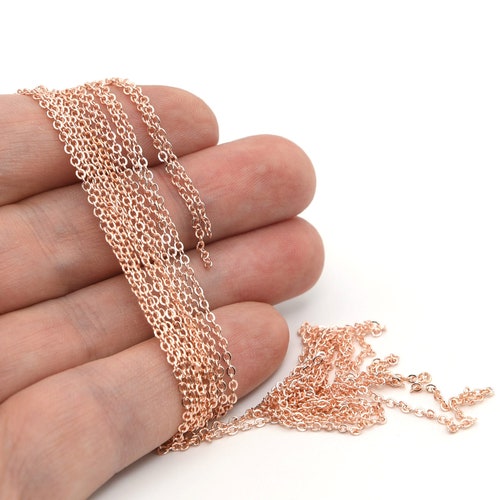 2mm Rose Gold Plated Cable Chain Box 